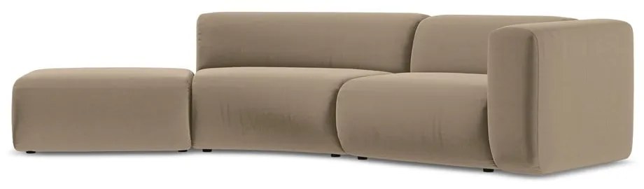 Бежов кадифен шезлонг (ляв ъгъл) Ekahi – Makamii