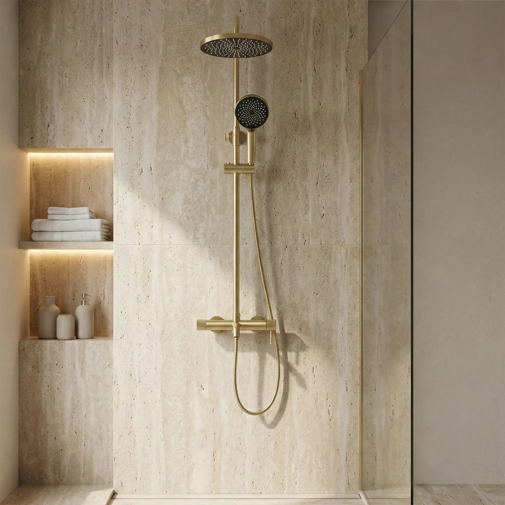 Комплект за душ Rea Lungo Stripe Brush Gold