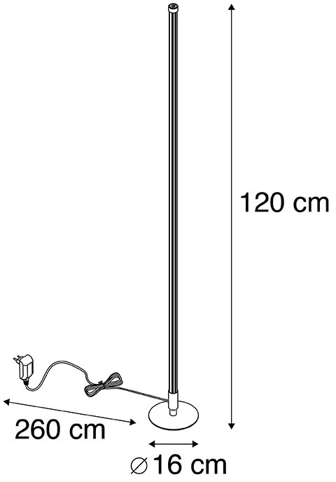Подова лампа черна с LED с допирен димер 3 стъпки димиране - Line-up