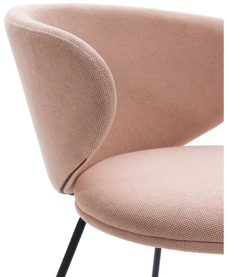 Светлорозови тапицирани трапезни столове в комплект 2 бр. Rush – Marckeric