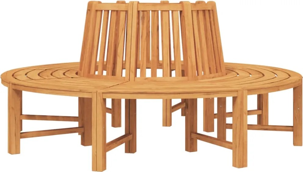 3157907 vidaXL Пейки за дървета, 2 бр, полукръг, Ø201 см тиково дърво масив