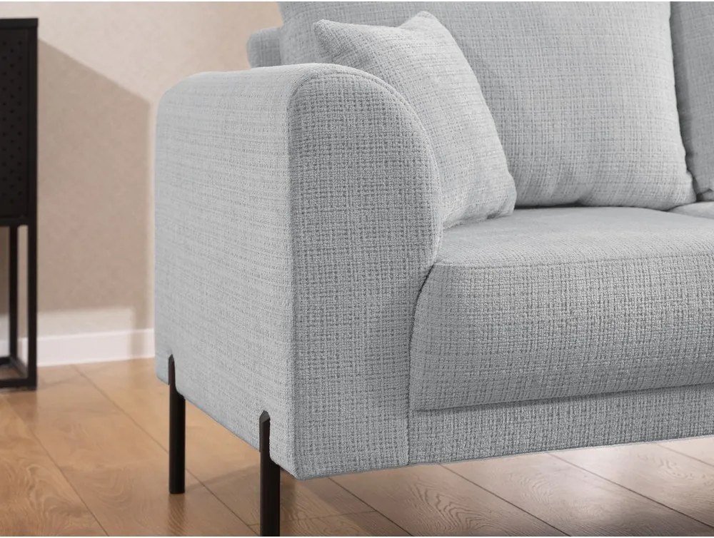 Светлосив шенилов ъглов диван (десен ъгъл/L форма) Mauris – Ropez