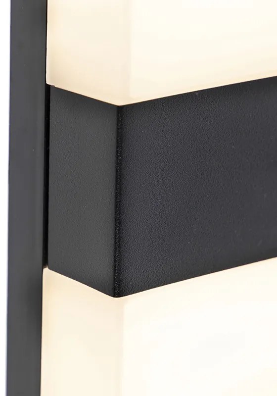 Външна стенна лампа черна IP44 с LED с датчик за здрач - Dualy