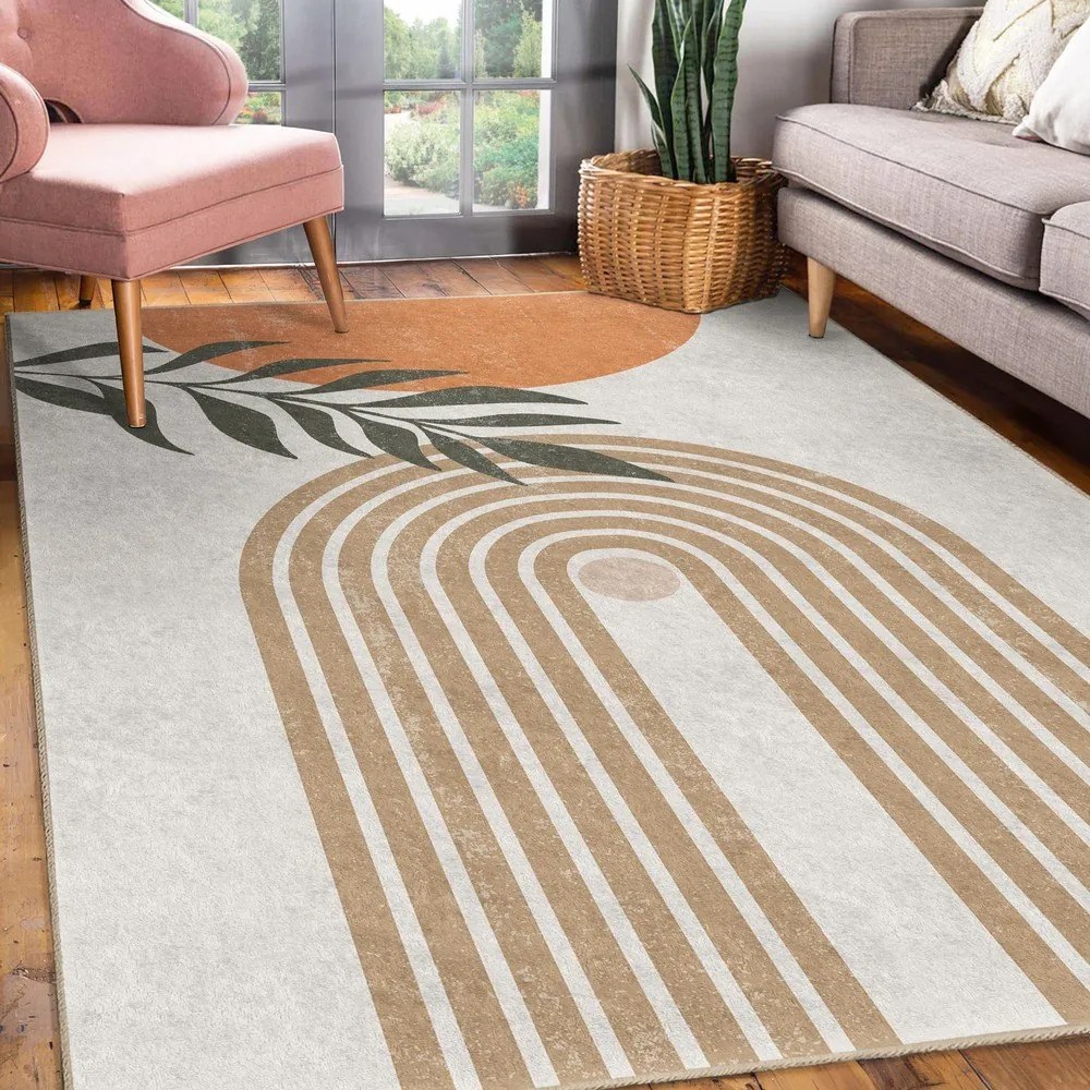 Кремава пътека подходяща за пране 80x200 cm Dot Arch – Mila Home