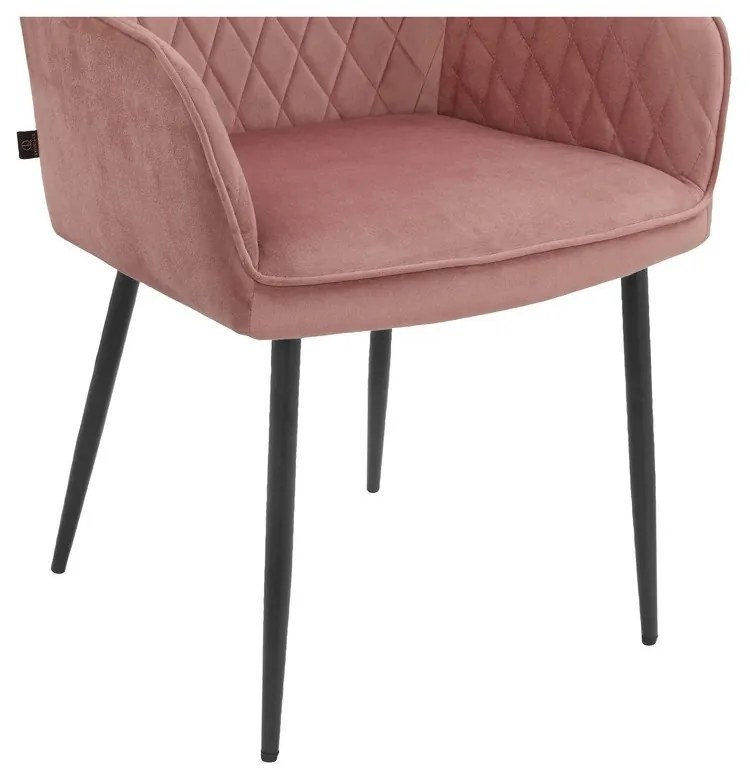 Светлорозови тапицирани трапезни столове в комплект 2 бр. Elvira – Støraa