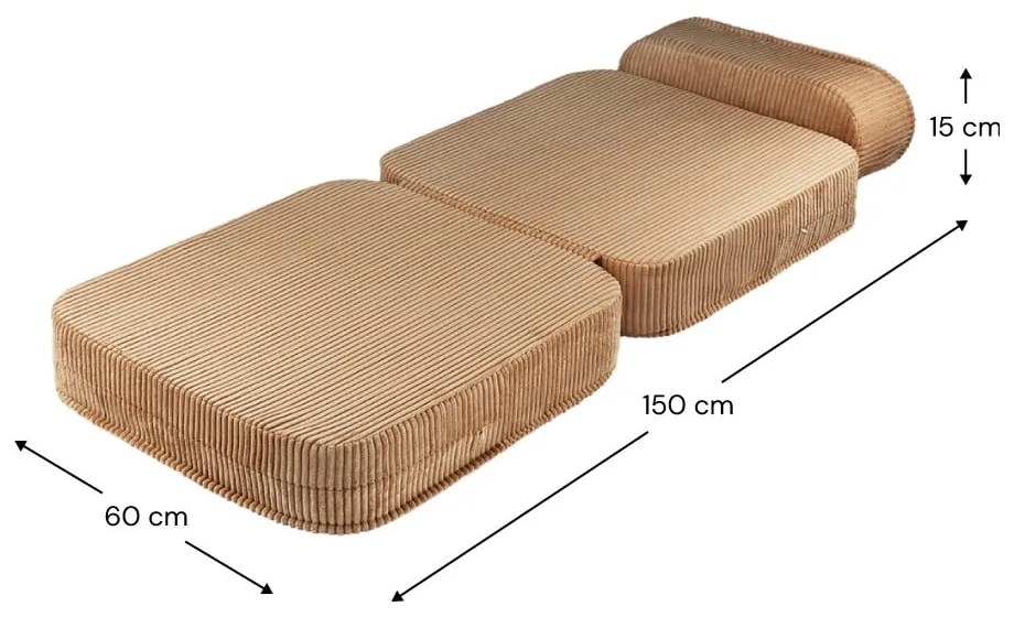 Кафяв детски стол от рипсено кадифе Flip – Wigiwama