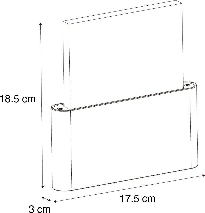 Външна стенна лампа черна с LED за номера на къщи IP54 - Kandi