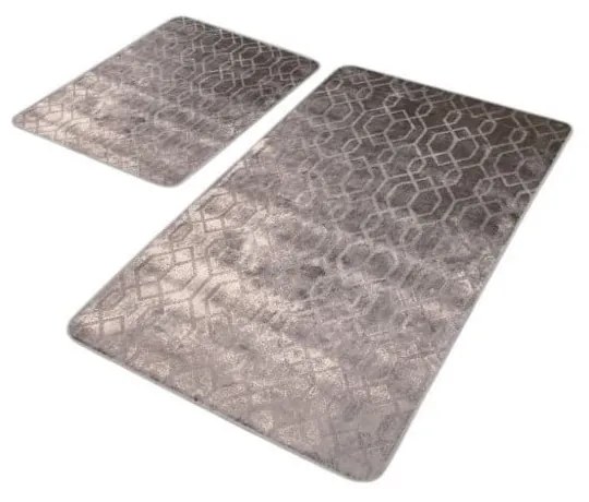 Сиви кадифени килими за баня в комплект от 2 бр. 60x100 cm – Mila Home