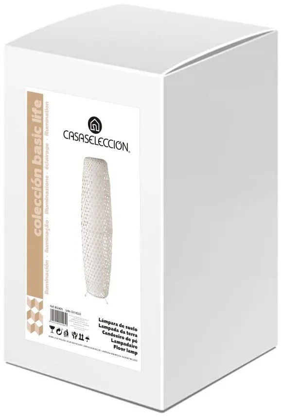 Кремава подова лампа с бамбуков абажур (височина 88 cm) – Casa Selección
