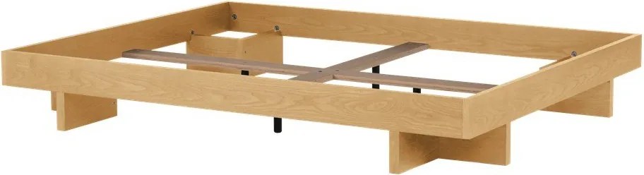 Двойно легло 180x200 cm от МДФ от декор от дъб без табла с включена подматрачна рамка в естествен цвят Kito – noo.ma