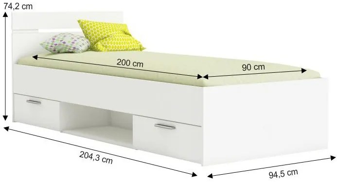 Легло Ohio-White-90 x 200