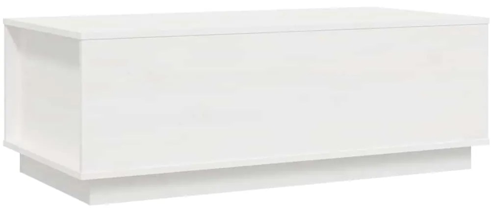 813421 vidaXL Кафе маса, бяла, 100x50x35 см, бор масив