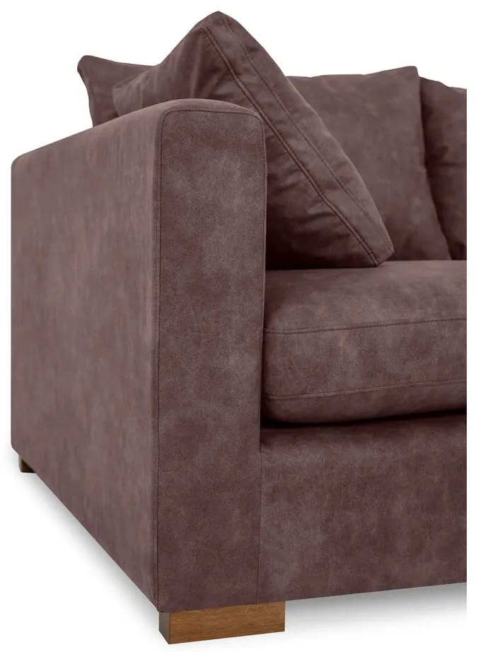 Тъмнокафяв ъглов диван от изкуствена кожа (десен ъгъл) Hamburg – Scandic