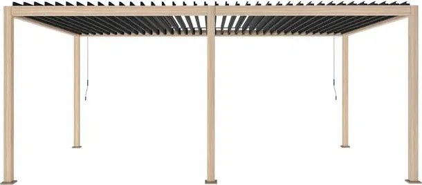 Ръчна пергола Hesperide Evora, Алуминий с дървесен ефект, 6x3 m