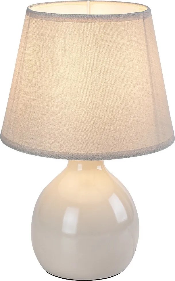 Rabalux Ingrid, настолна лампа, бежова керамична лампа с бежов текстилен абажур, E14 1xMAX40W, В26см, Д17см, кабел: 130см бял PV