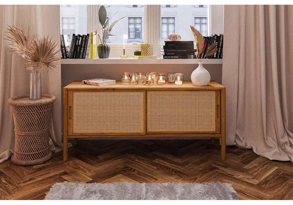 Масичка за телевизор от дъб 142x64 cm Pola - The Beds