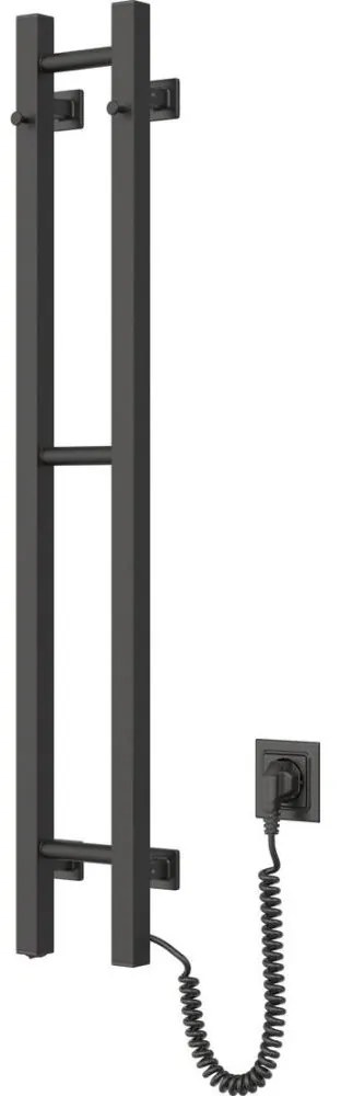 Електрическа сушилня за кърпи SILOUETTE 187W/230V 101,1 см IP44 черен дeсен ъглов