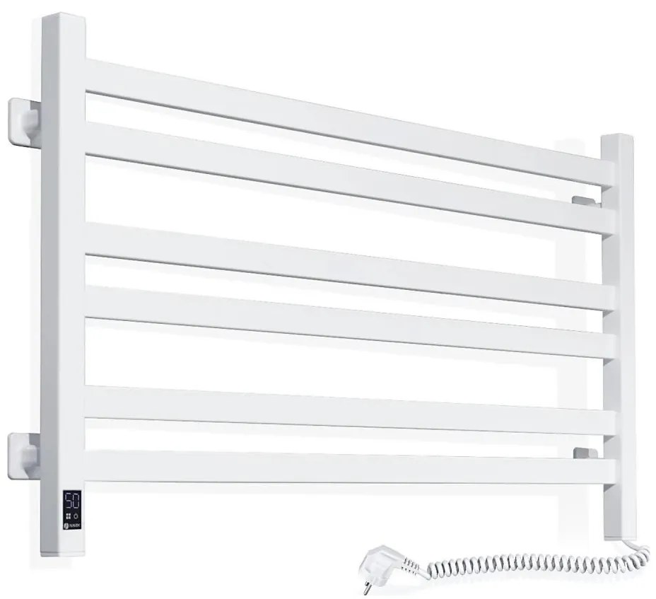 Сушилник за кърпи за баня AVANGARD с термостат, 316W/230V, 50,6 cm, IP44, бял, десен