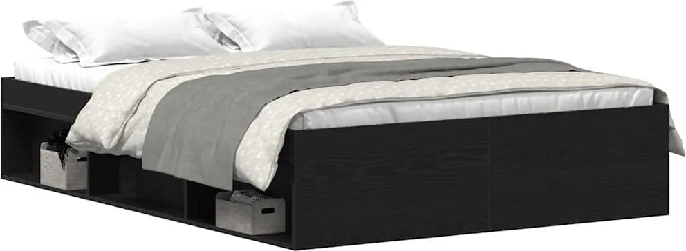 3329333 vidaXL Рамка за легло без матрак Черен дъб Инженерна дървесина