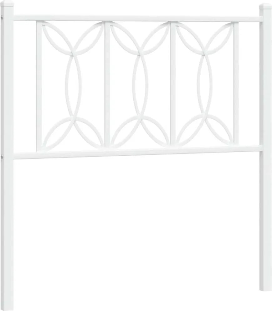 376203 vidaXL Метална резервна табла за легло, бяла, 75 см