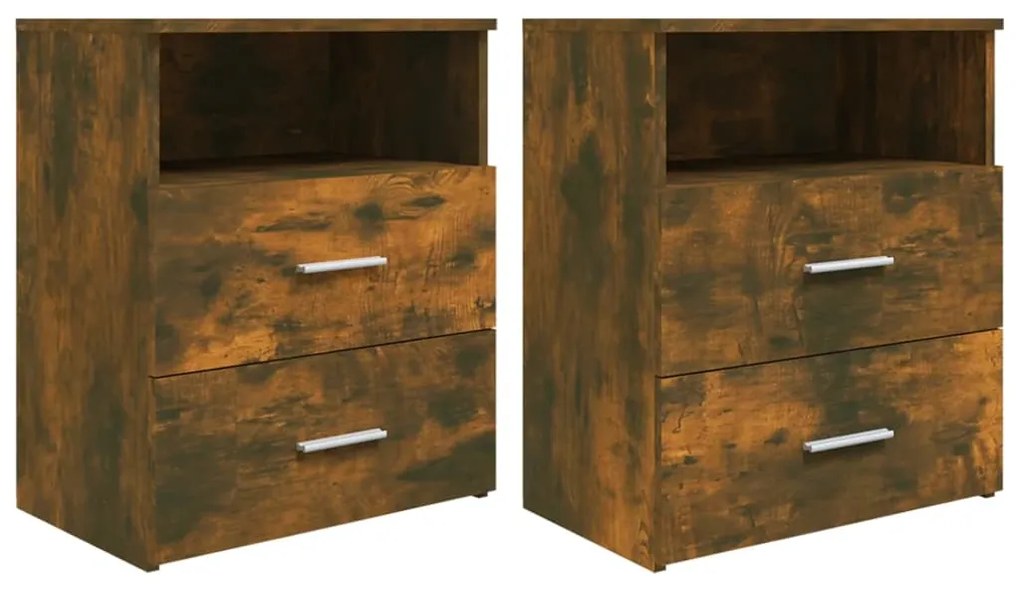 815859 vidaXL Нощни шкафчета, 2 бр, опушен дъб, 50x32x60 см