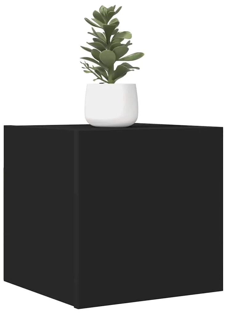 804485 vidaXL ТВ шкафове за стенен монтаж, 2 бр, черни, 30,5x30x30 см