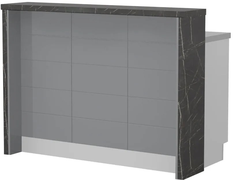 Островна кухненска пейка Hudson-Length: 135 cm.-Gray-Black Stone