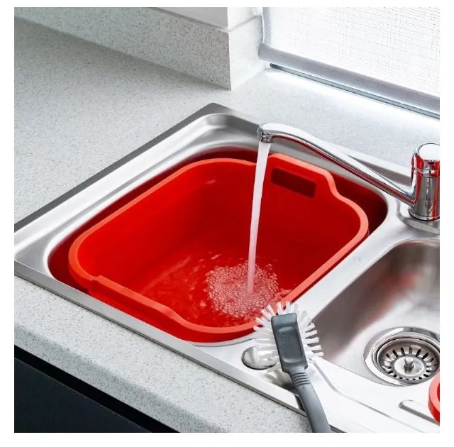 Тъмносин пластмасов леген с две дръжки , 39 x 32 x 14 cm - Addis