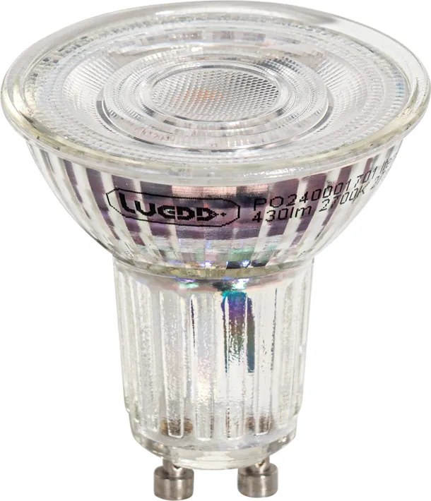 Комплект от 5 GU10 50мм димируеми прозрачни LED крушки 4.9W 430 lm 2700K