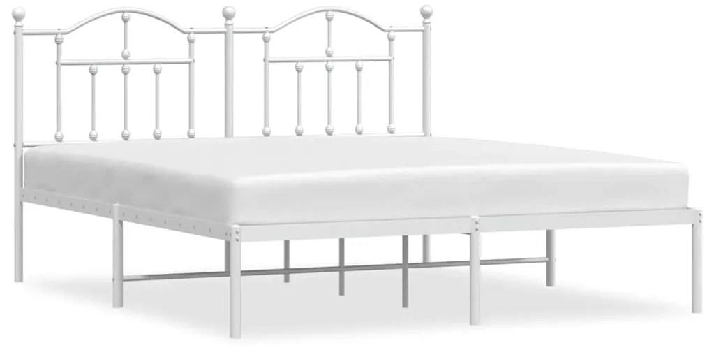 353493 vidaXL Метална рамка за легло с горна табла, черна, 183x213 см