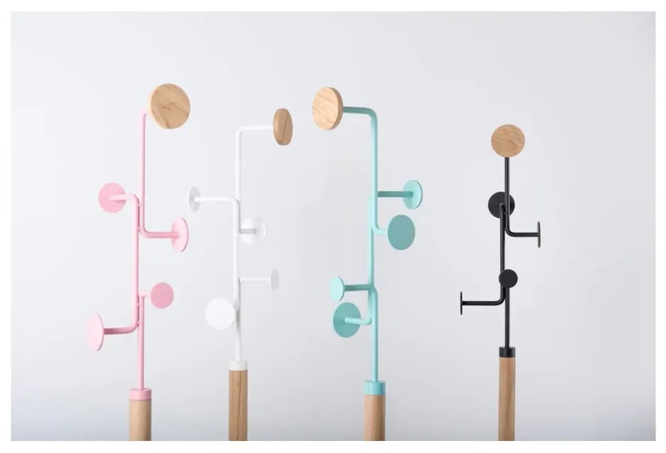 Подова етажерка от масивна дъбова дървесина с черни детайли Hook - Gazzda