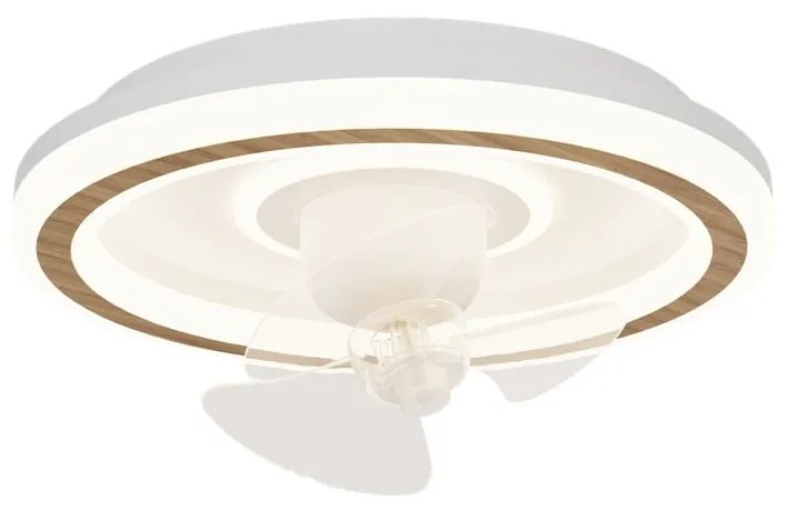 Бяло LED осветително тяло за таван с дистанционно управление и вентилатор Alan Move – SULION