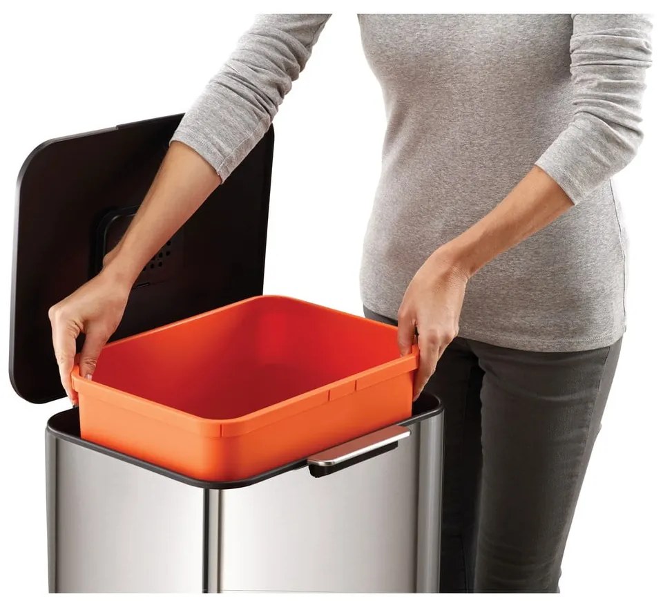 Стоманен контейнер за отпадъци в сребристо 60 л Totem Max - Joseph Joseph