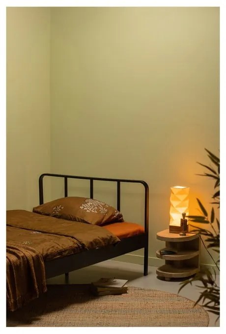 Черно метално единично легло с решетка 120x200 cm Mees - WOOOD