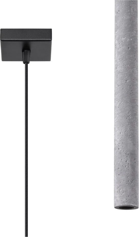 Сиво бетонно висящо осветително тяло Fideus – Sollux