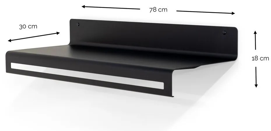 Черна метална стенна закачалка с рафт 78 cm Sway – Spinder Design