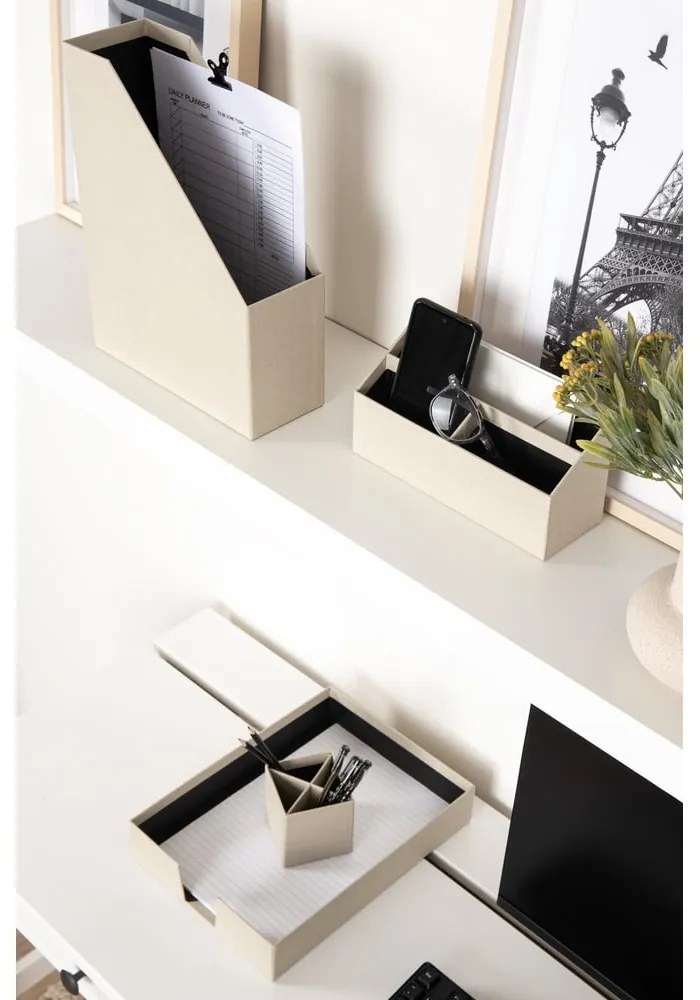 Картонени органайзери в комплект от 4 бр. Hugo Canvas Paper Laminate – Bigso