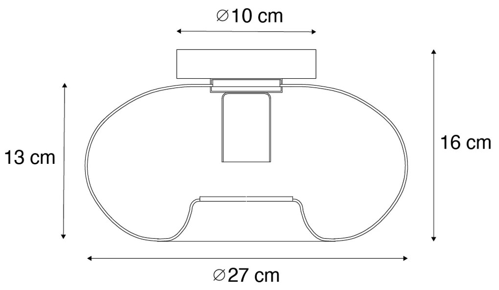 Смарт плафон златен със стъкло, вкл. Wifi P45 - Ayesha