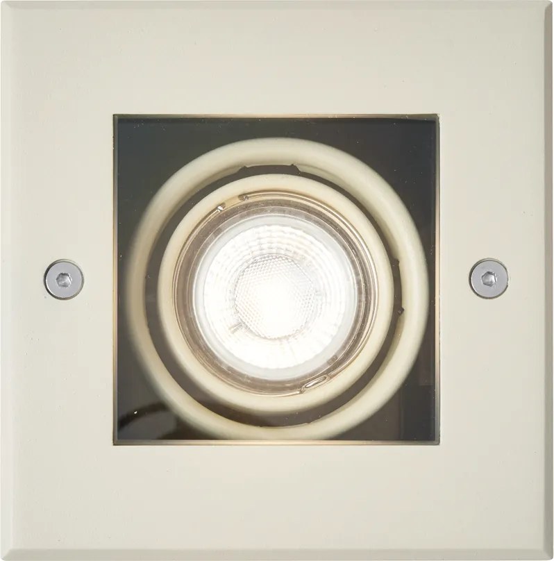 Комплект от 6 модерни бежови наземни прожектора GU10 50 мм, въртящи се и накланящи се IP65 - Oneon