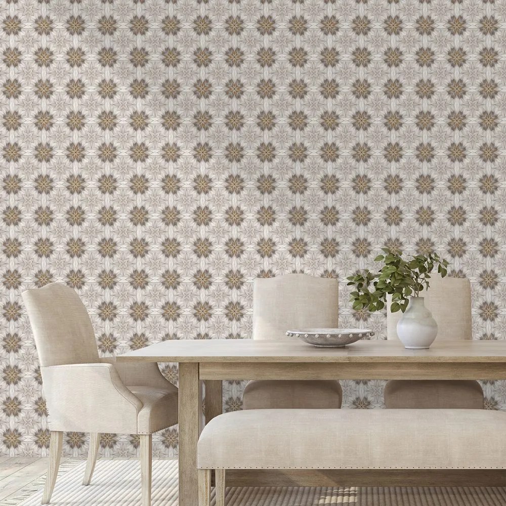 Самозалепващ тапет – Кафяви цветни орнаменти