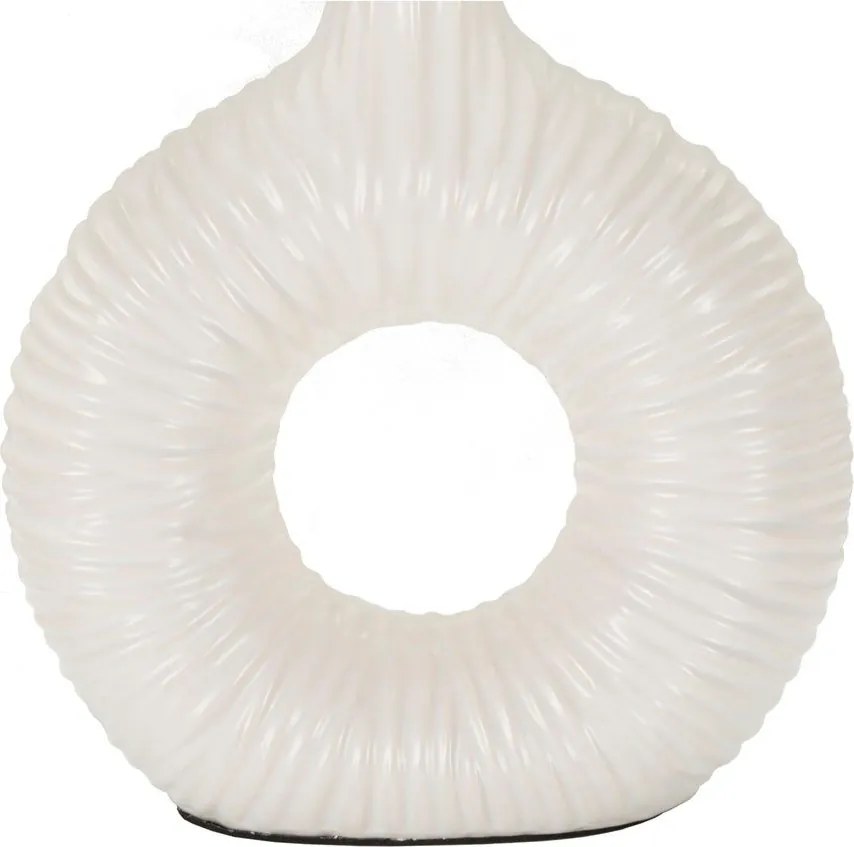 Бяла керамична настолна лампа с текстилен абажур (височина 43 cm) Seta – Mauro Ferretti