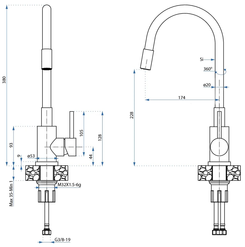 Стоманена мивка LUKE 100 Black
