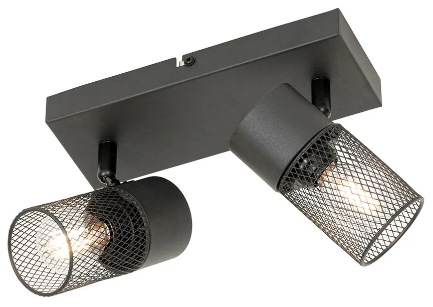 Индустриален прожектор черен 2-светлина регулируем - Jim