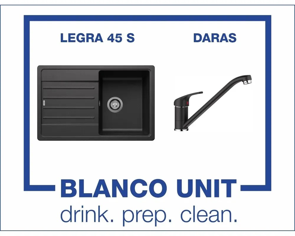 BLANCO LEGRA 45S и смесител BLANCO DARAS цвят Антрацит Промо пакет мивка със смесител