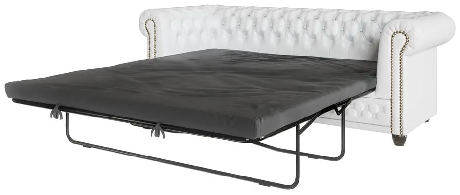 Бял разтегателен диван в имитация на кожа 203 cm York - Ropez