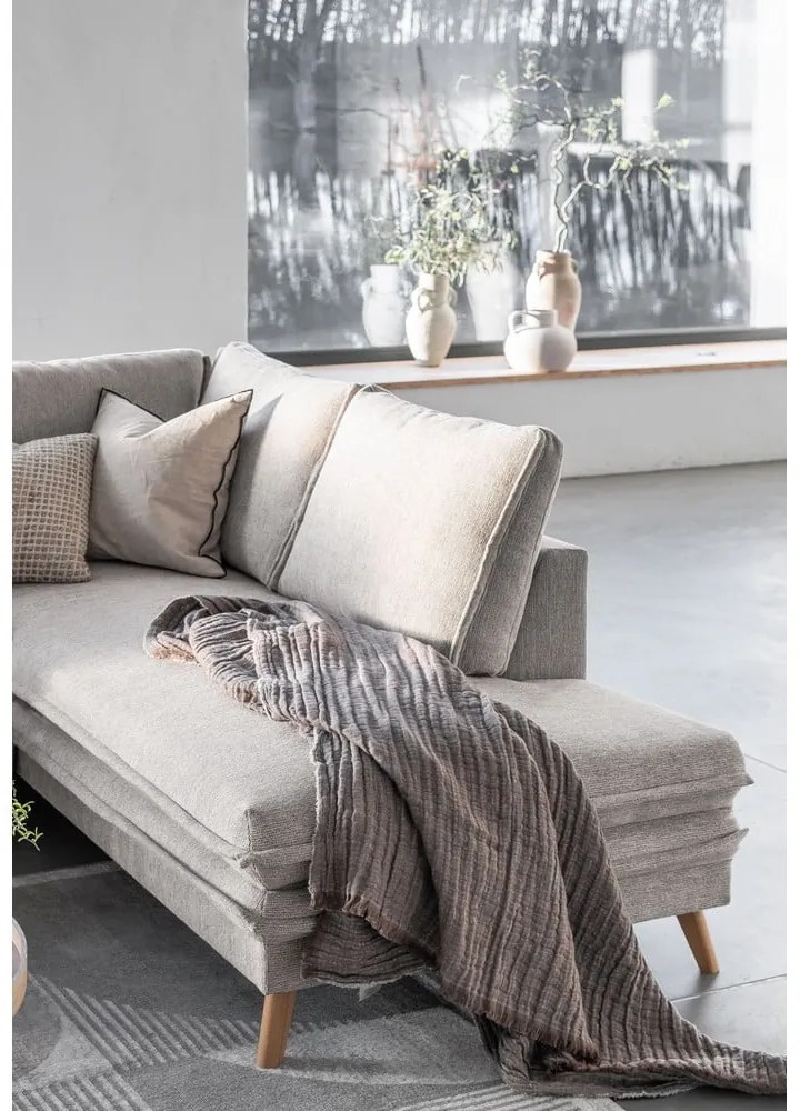 Бежов разтегателен ъглов диван (десен ъгъл) Charming Charlie – Miuform