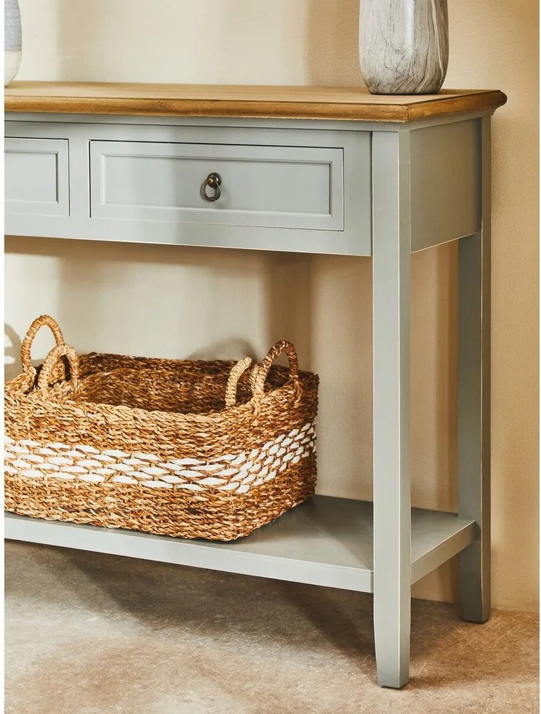 Сива конзолна маса от масивна Пауловния 34,5x99 cm Henley – Premier Housewares
