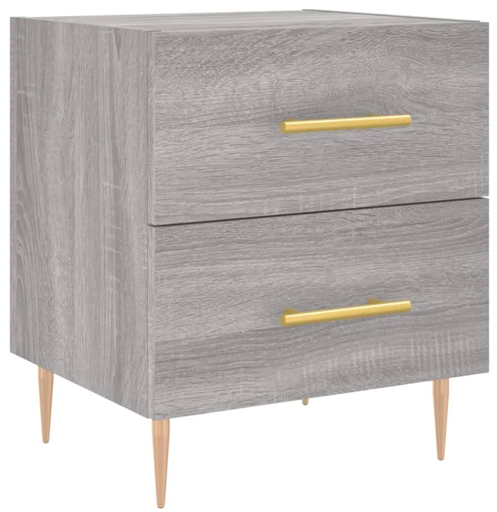 827288 vidaXL Нощно шкафче, сив сонома, 40x35x47,5 см, инженерно дърво