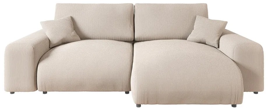 Бежов ъглов диван от рипсено кадифе (променлив) Justin – Ropez