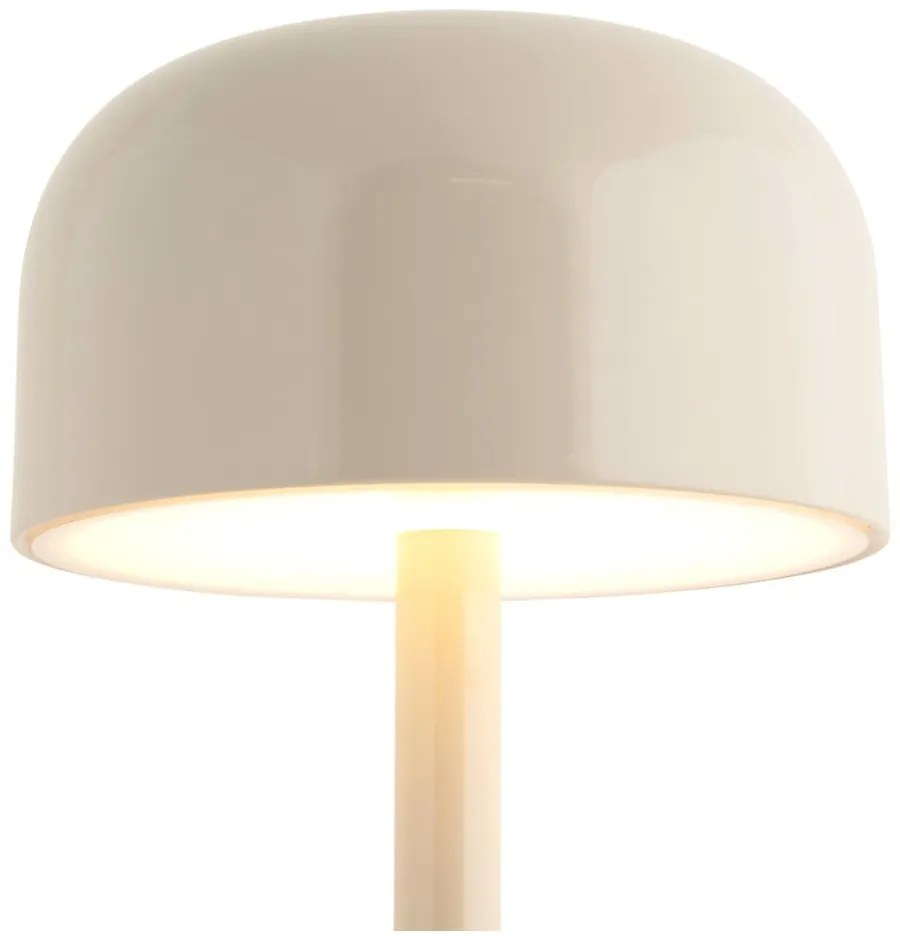 Кремава LED настолна лампа с метален абажур (височина 24,5 cm) James – Leitmotiv